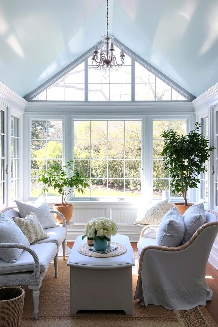 Soothing Pale Blue in Sunrooms - 22 Monochromatic Color Schemes for Rooms