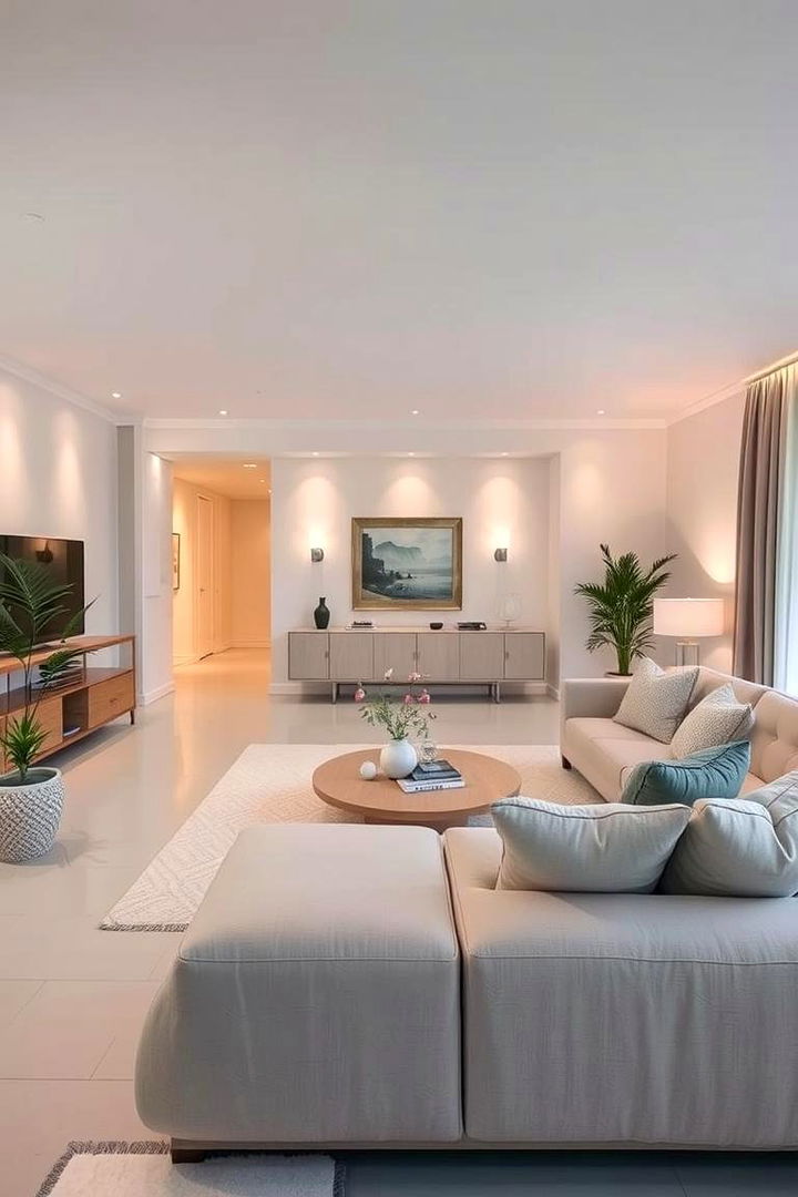 Soothing Soft Color Palettes - 22 Open Kitchen Living Room Ideas