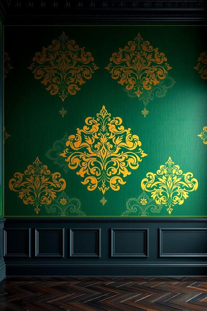Sophisticated Accent Walls - 22 Emerald Green and Gold Bedroom Ideas
