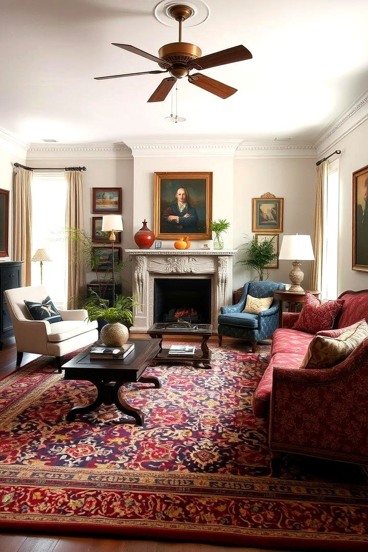 Sophisticated Area Rugs - 22 1922s Living Room Design Ideas