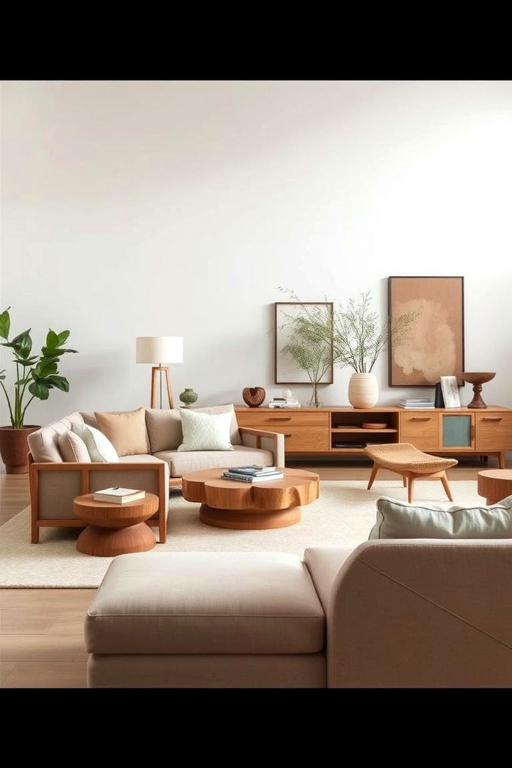 Sophisticated Artistry in Furniture Selections - 22 Japandi Living Room Ideas