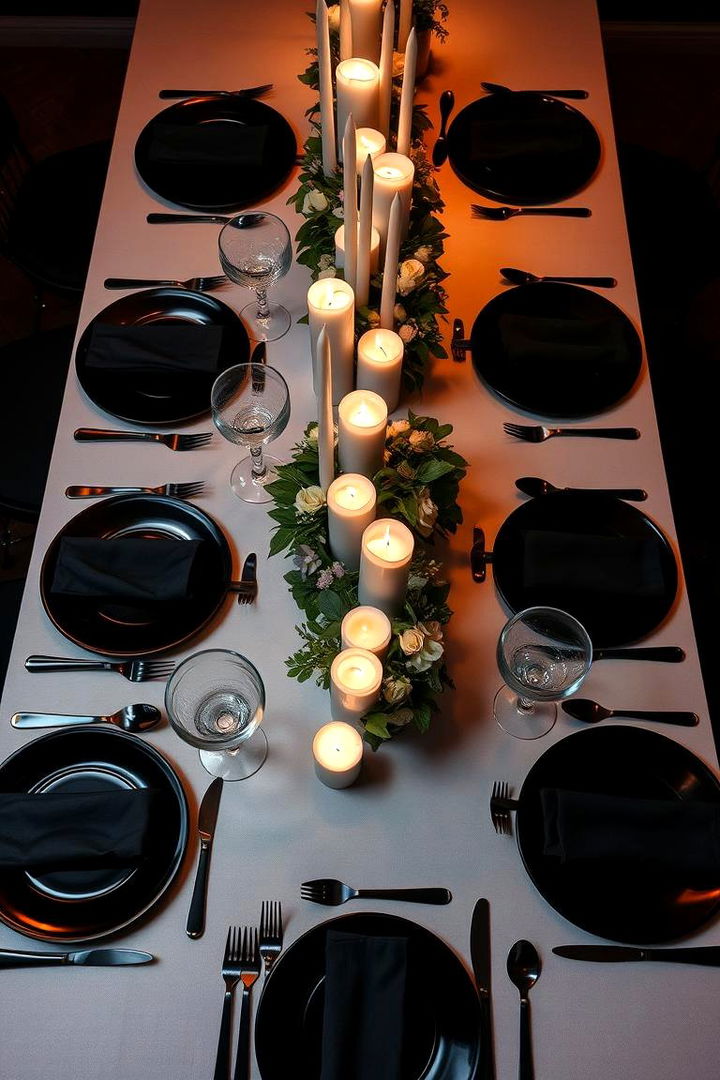 Sophisticated Black Table Settings - 22 Black-Themed Wedding Ideas