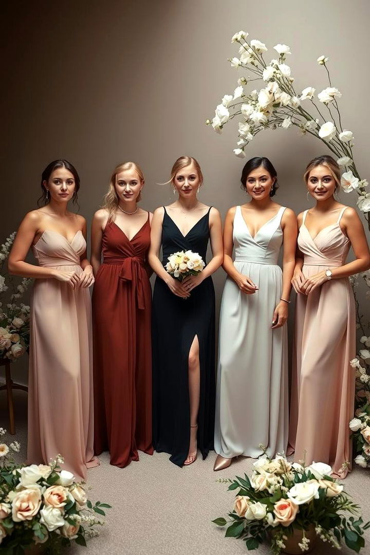 Sophisticated Bridesmaid Attires - 22 Black and White Wedding Ideas