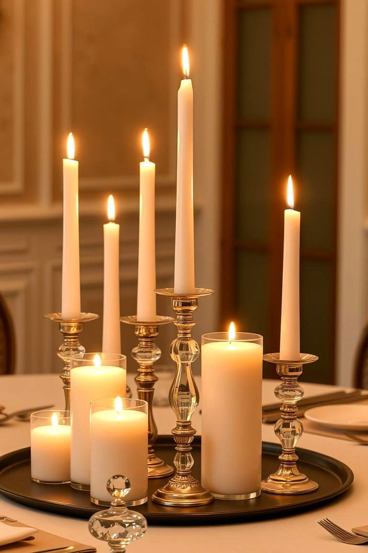 Sophisticated Candle Ensemble - 22 Dining Table Centerpiece Ideas