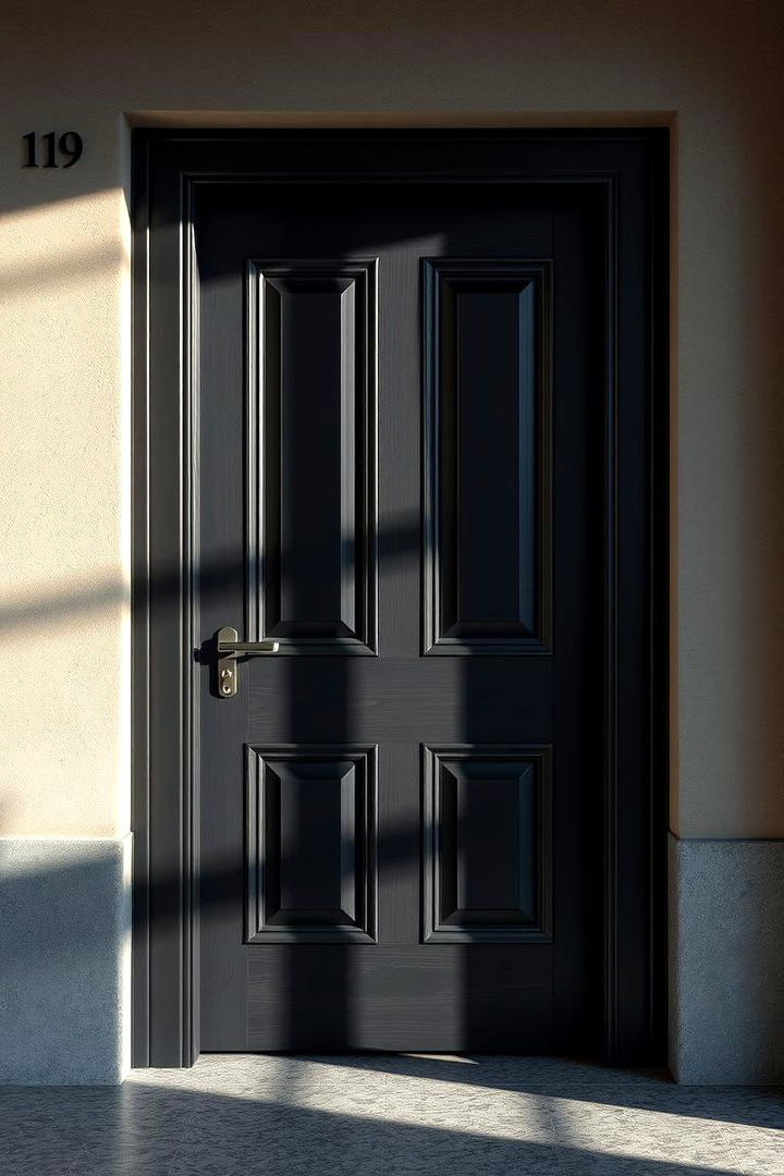 Sophisticated Charcoal Statement - 22 Front Door Color Ideas
