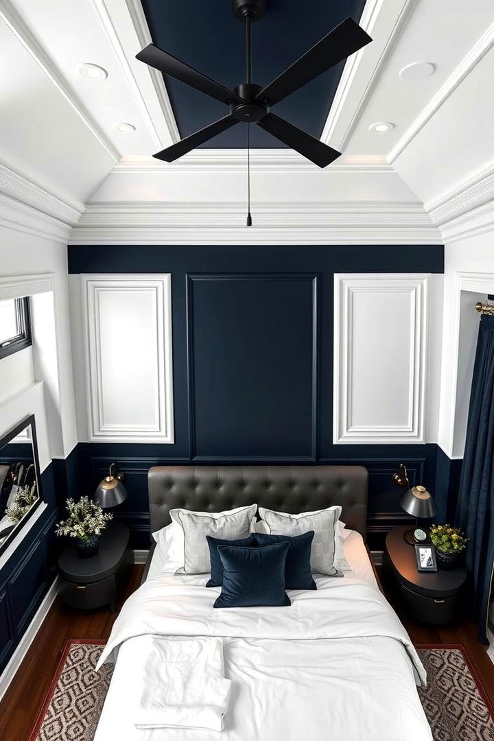 Sophisticated Dark and Light Duo - 22 Bedroom Painting Ideas With Two Colors