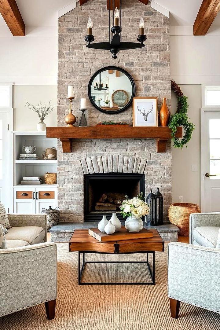 Sophisticated Farmhouse Blend - 22 Farmhouse Fireplace Ideas