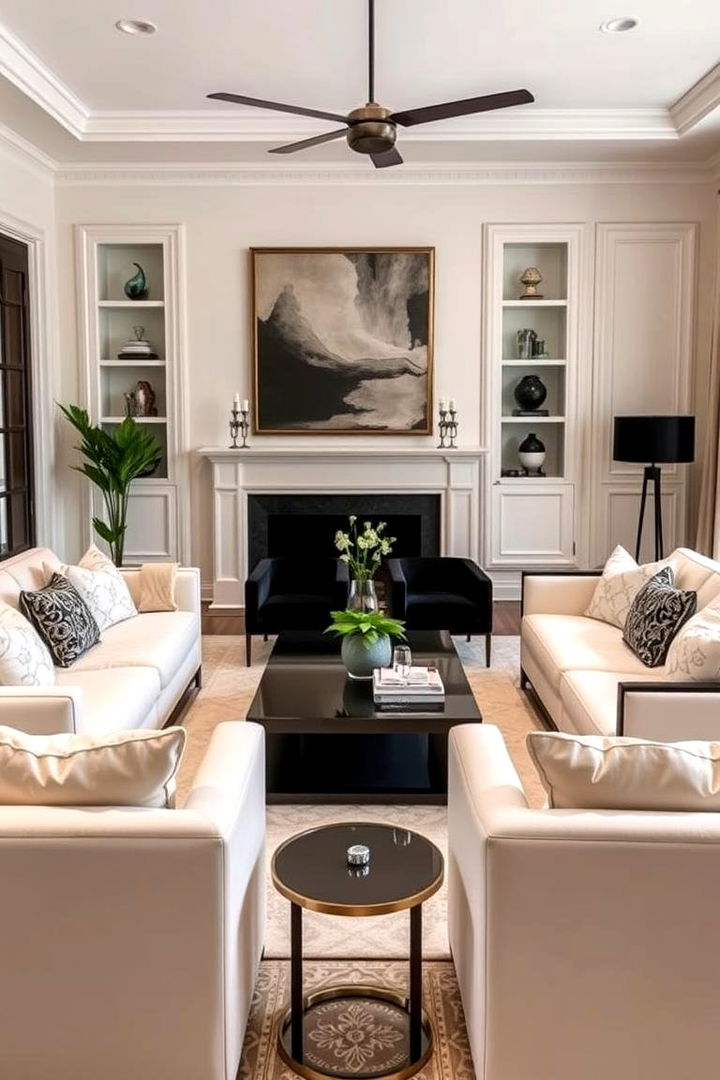 Sophisticated Furniture Choices - 22 Cream and Black Living Room Ideas