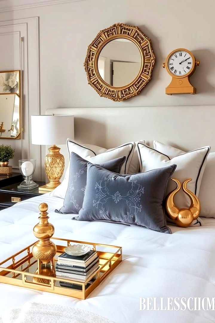 Sophisticated Gold Accessories - 22 Gold Bedroom Ideas