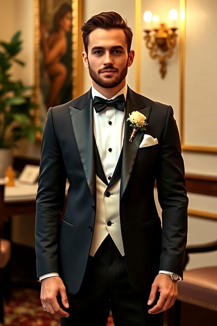 Sophisticated Groom Attire - 22 Great Gatsby Wedding Ideas