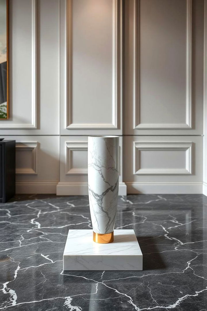 Sophisticated Marble Base Display - 22 Large Floor Vase Decoration Ideas