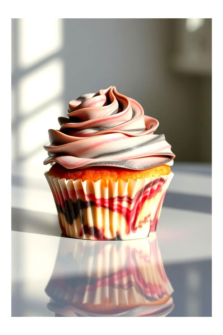 Sophisticated Marble Swirl Cupcakes - 22 Wedding Cupcake Ideas