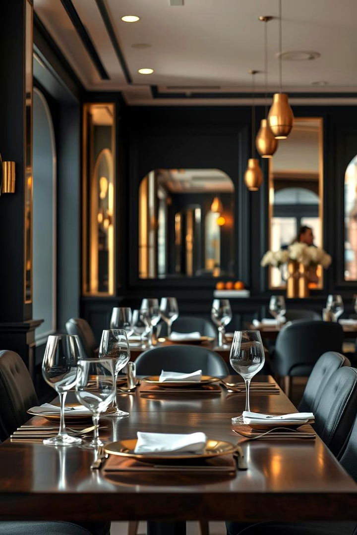 Sophisticated Metallic Accents - 22 Moody Dining Room Ideas