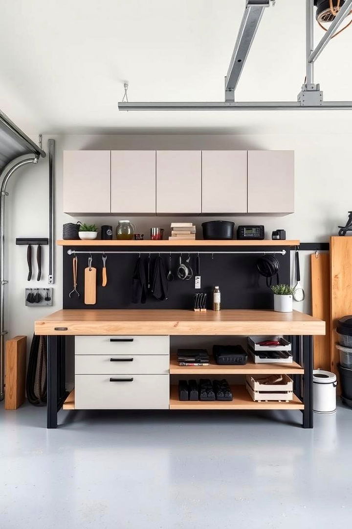 Sophisticated Minimalist Workbench - 22 Garage Workbench Ideas