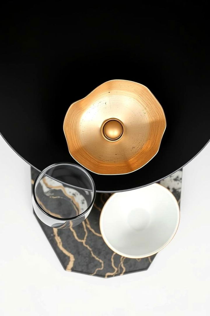 Sophisticated Mixed Material Composition - 22 Black and Gold Centerpiece Ideas