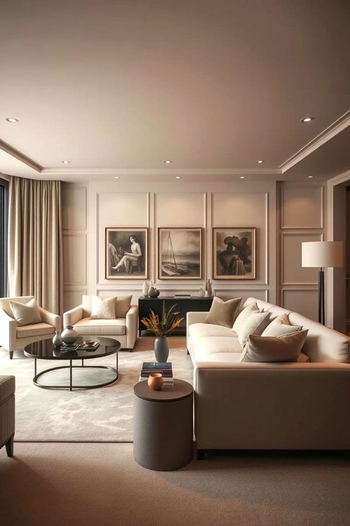 Sophisticated Neutral Tones - 22 Mens Living Room Ideas