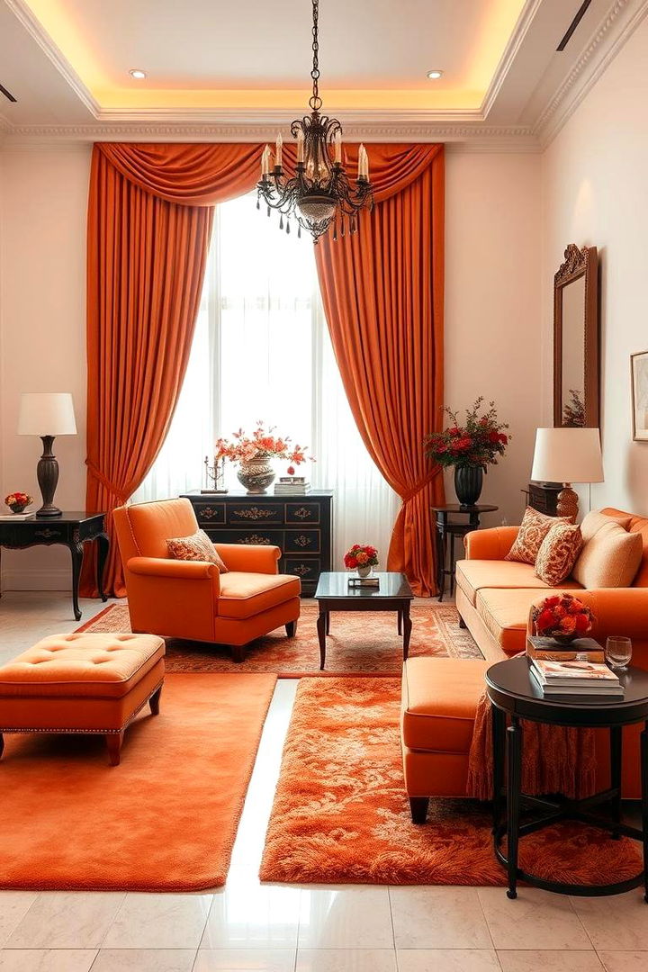 Sophisticated Orange Textiles - 22 Orange Room Ideas
