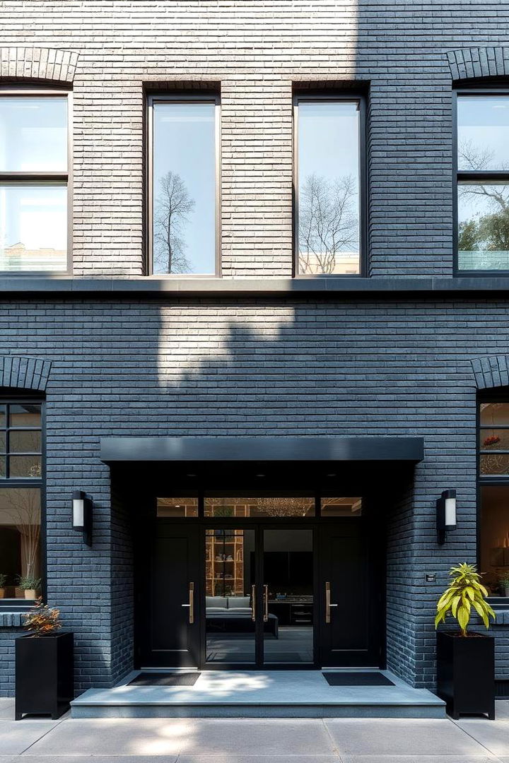Sophisticated Privacy and Security - 22 Black Brick House Exteriors