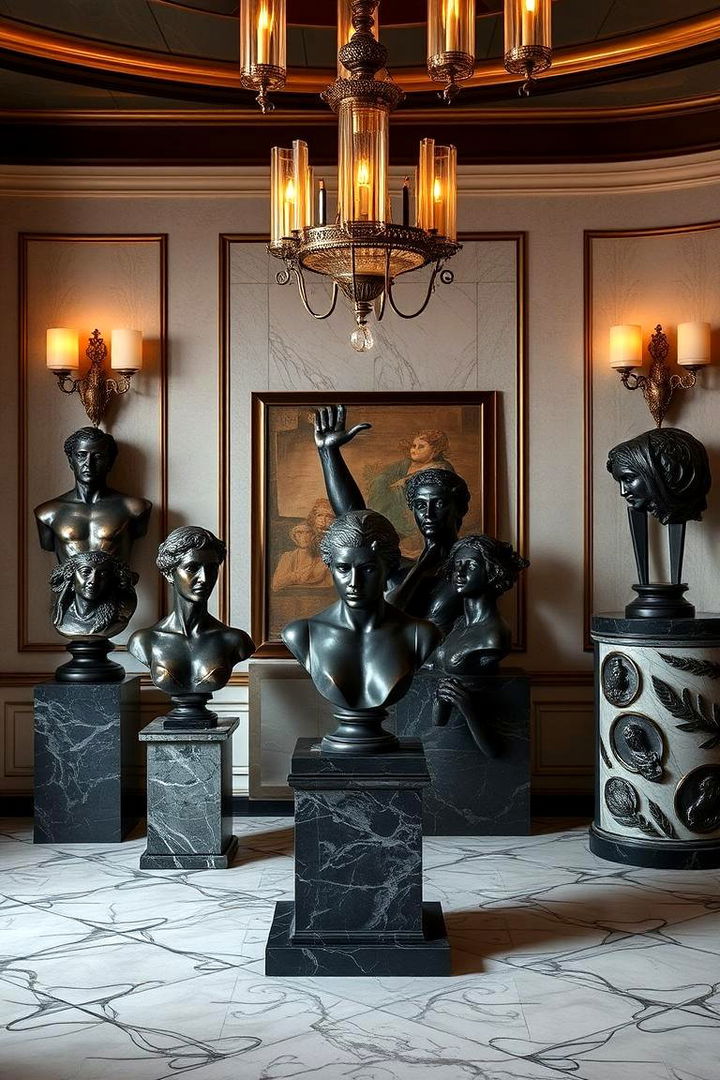 Sophisticated Sculptures and Busts - 22 Art Deco Living Room Ideas