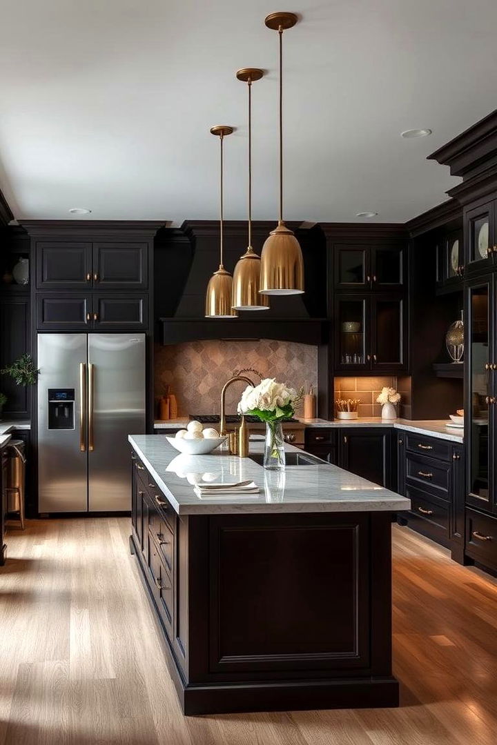 Sophisticated Shiplap with Contemporary Dark Finishes - 22 Kitchen Shiplap Ideas With Kitchen Island Ideas