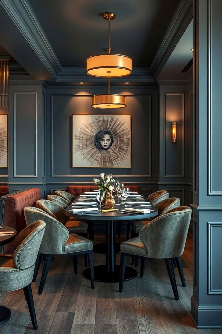 Sophisticated Slate Ambience - 22 Blue Dining Room Ideas