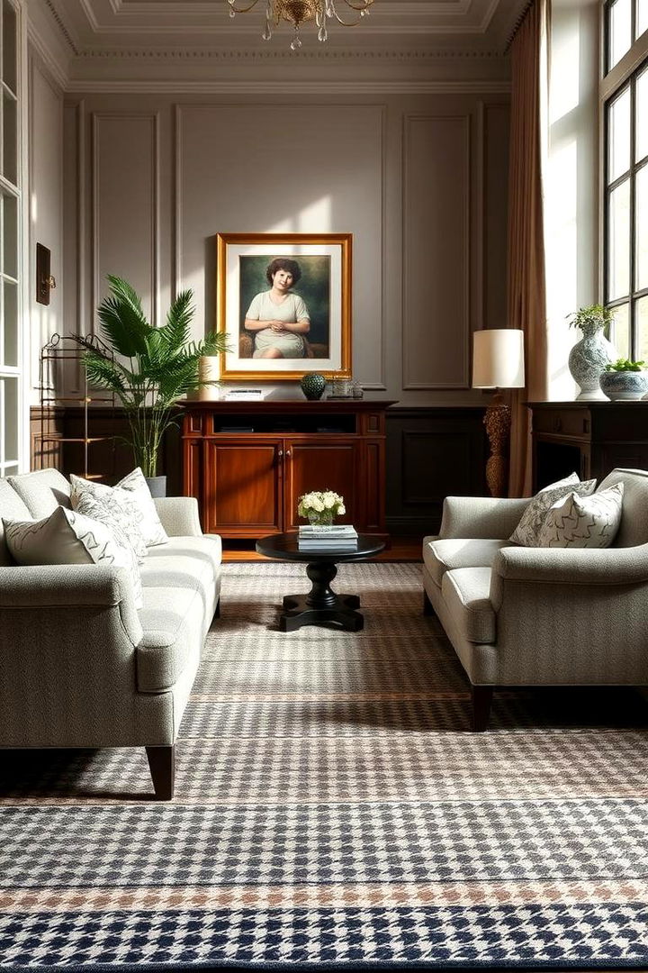 Sophisticated Textured Rugs - 22 Preppy Living Room Ideas
