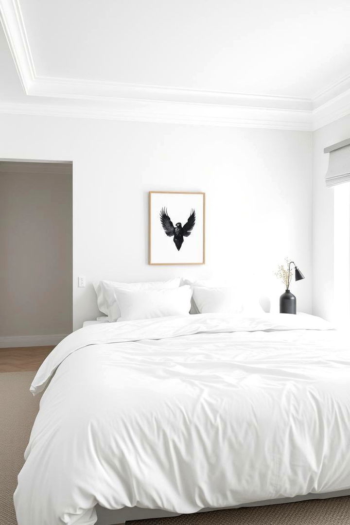Sophisticated White Decor Statement - 22 Black and White Bedroom Ideas
