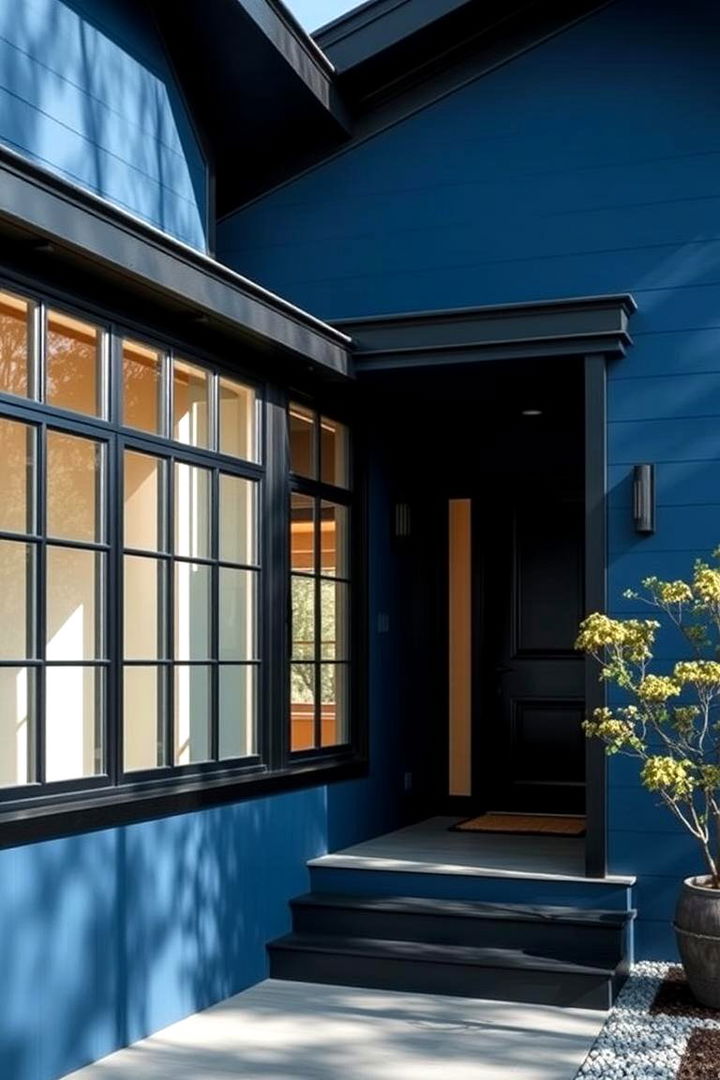 Sophisticated Zen Retreat - 22 Blue House With Black Trim Ideas