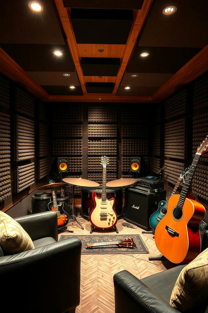 Soundproof Music Studio - 22 Man Cave Living Room Ideas