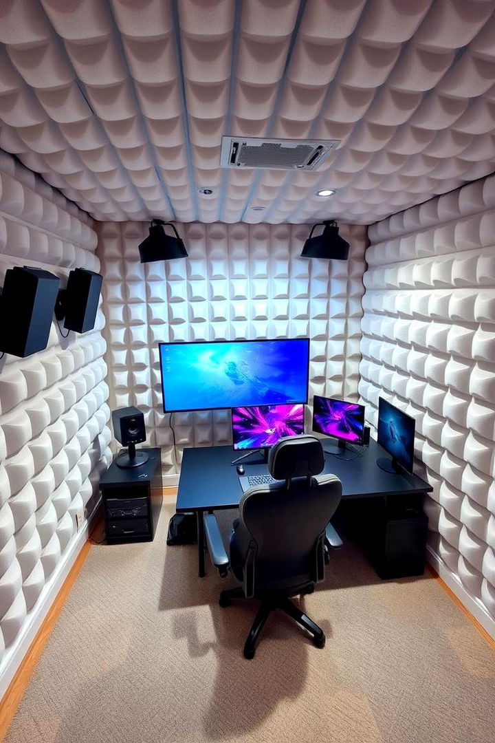 Soundproof White Gaming Environment - 22 All White Gaming Setup Ideas