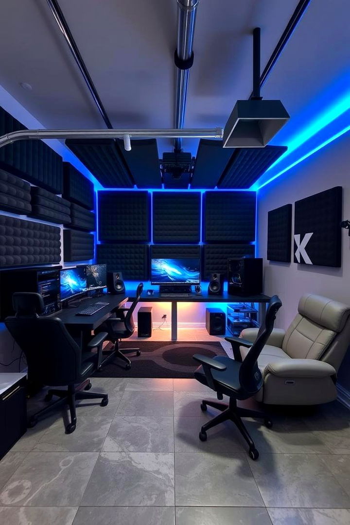 Soundproofed Gaming Studio - 22 Garage Game Room Ideas