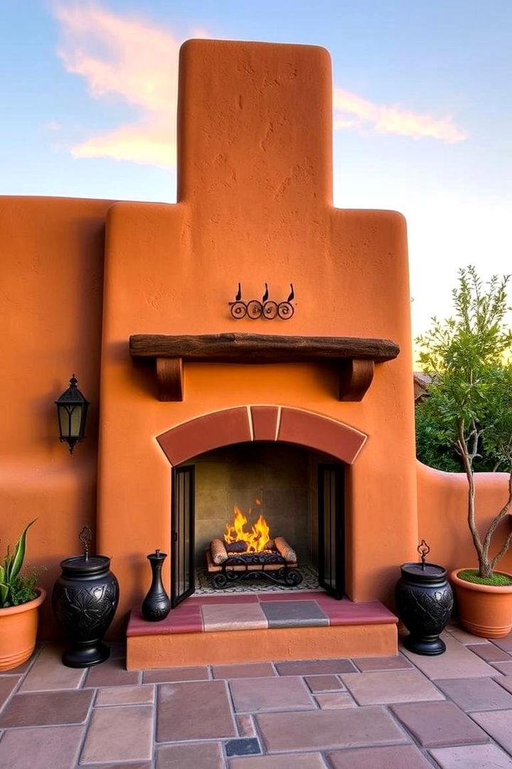 Southwestern Oasis - 22 Porch Fireplace Ideas