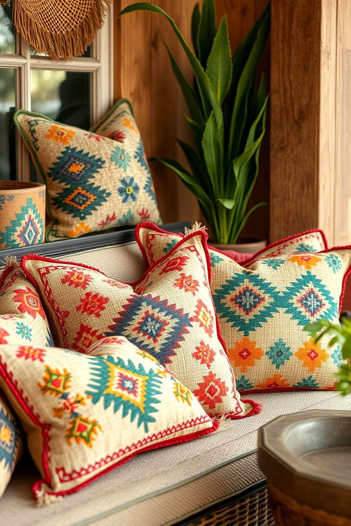 Southwestern Patterned Pillows - 22 Southwest Living Room Ideas