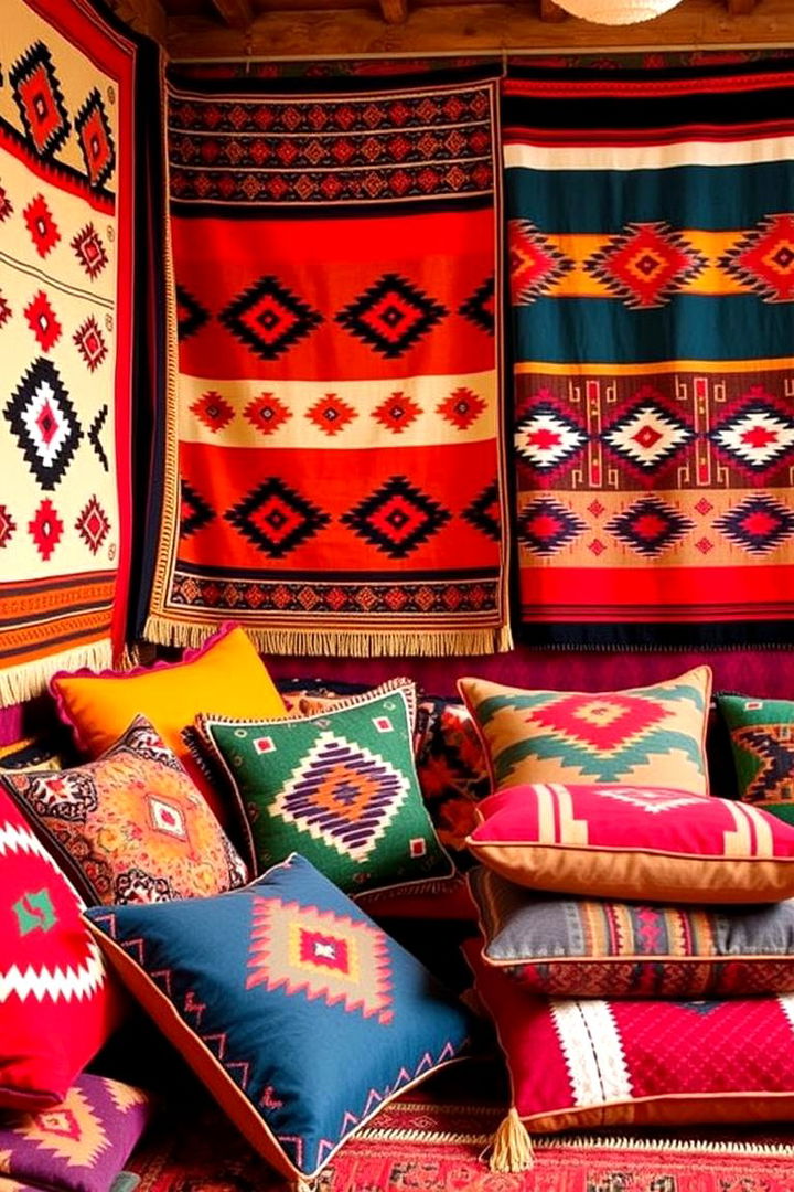 Southwestern Patterned Textiles - 22 Southwestern Living Room Ideas