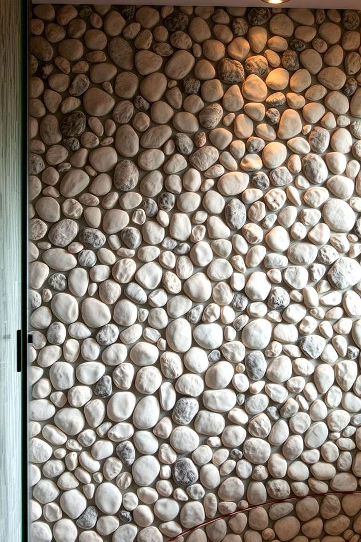 Spa Inspired Pebble Texture Walls - 22 Shower Wall Ideas