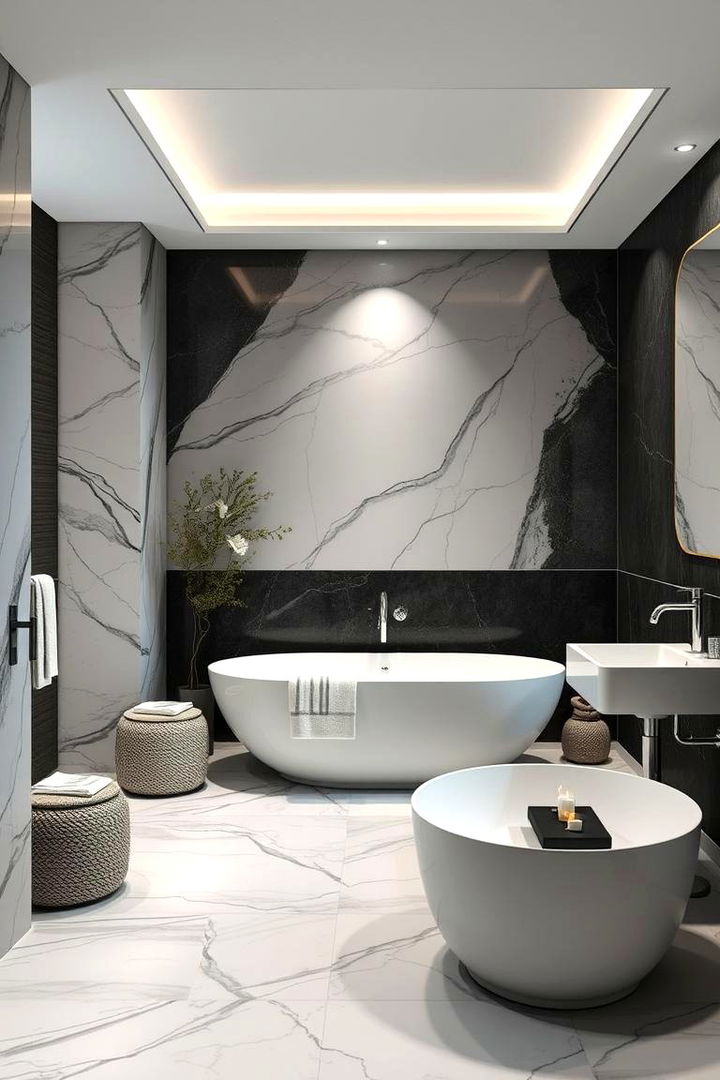 Spa Inspired Retreat - 22 Black and White Bathroom Ideas