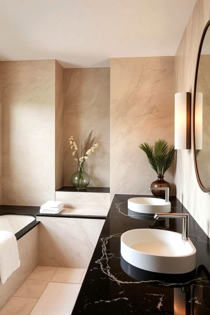 Spa Like Retreat - 22 bathroom with black countertops ideas