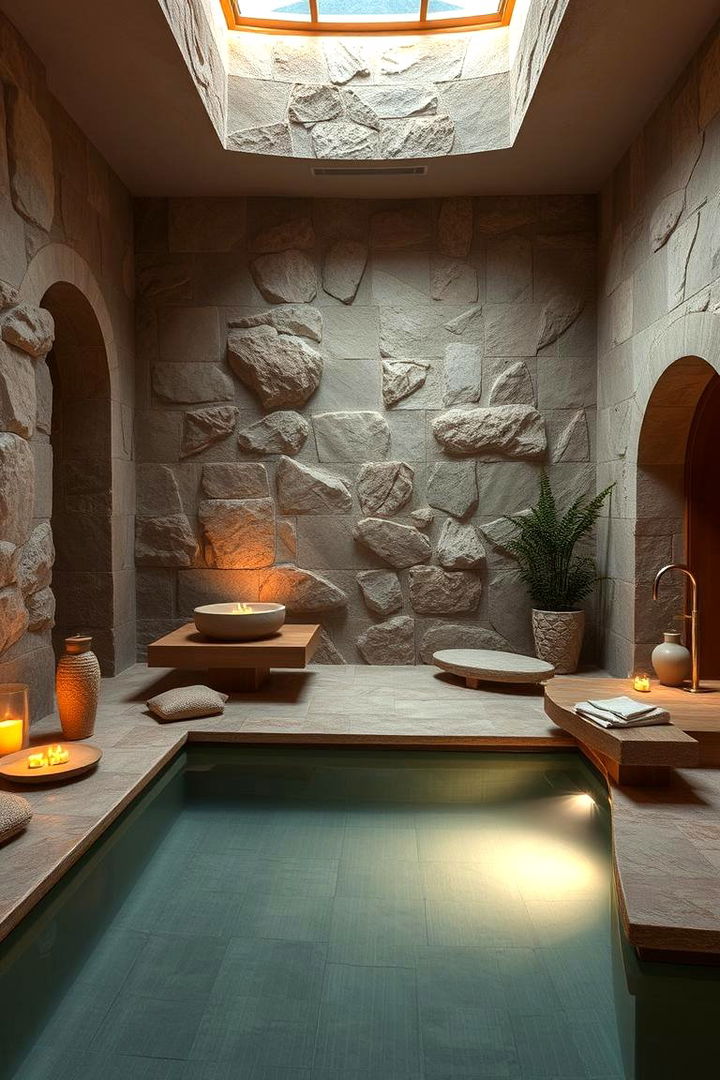 Spa Like Stone Retreat - 22 Stone Bathroom Ideas