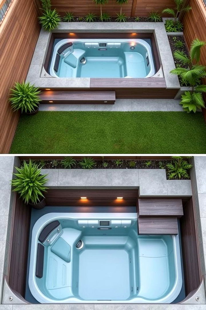 Space Efficient Compact Design - 22 Sunken Hot Tub Ideas