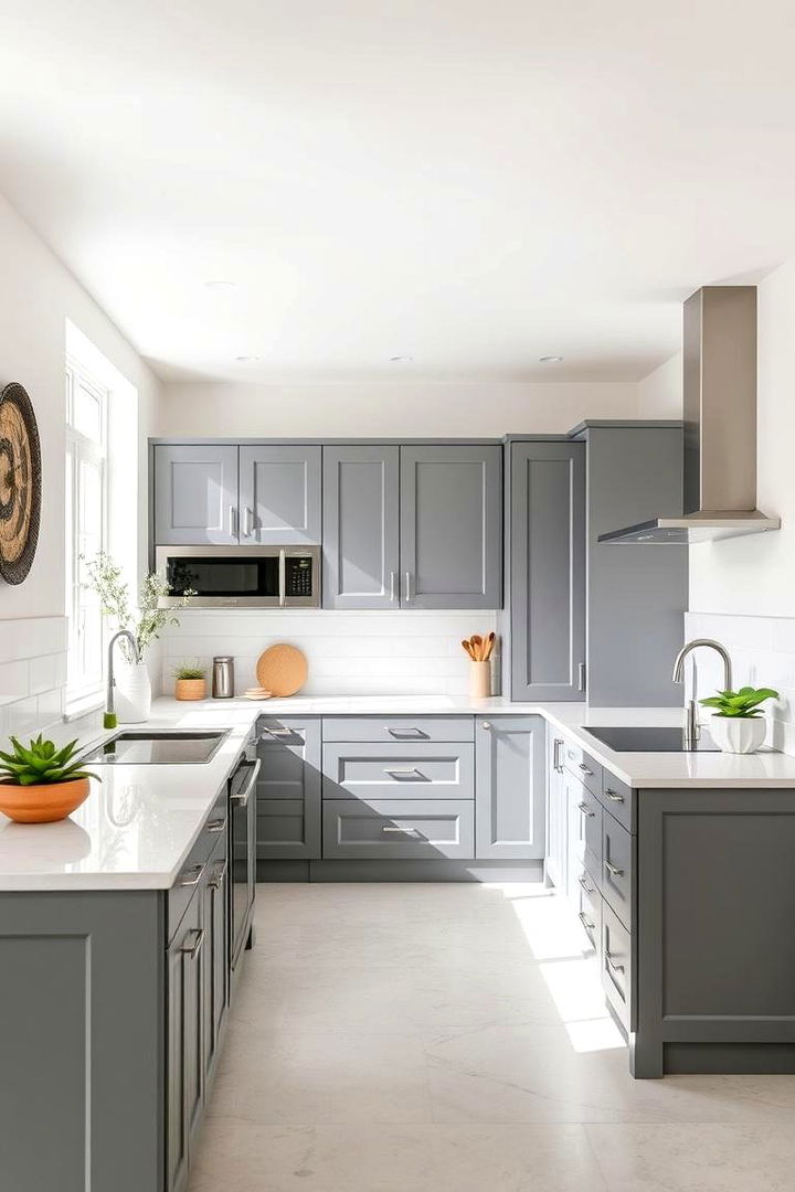 Space Enhancing Layouts - 22 Grey and White Kitchen Ideas