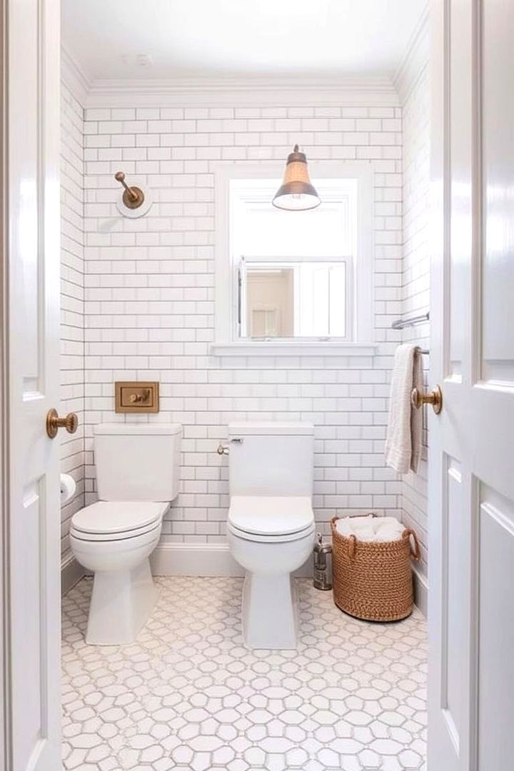 Space Maximization Through Design - 22 Bathrooms With Hexagon Tile Floors
