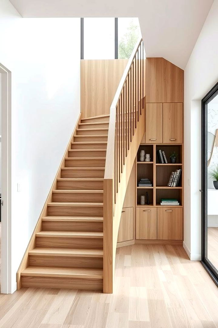 Space Optimized Designs - 22 White Oak Staircase Ideas