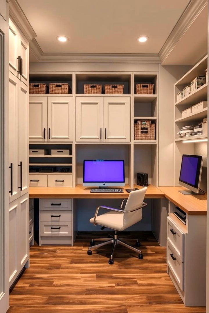 Space Optimizer with Smart Storage - 22 basement office ideas