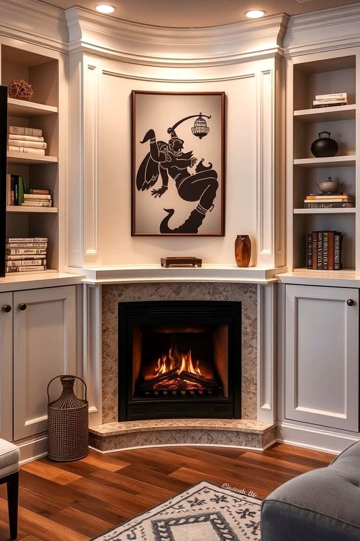 Space Saving Compact Corner Fireplace - 22 Corner Fireplace Ideas