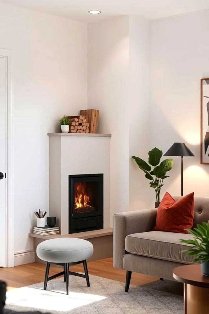 Space Saving Corner Fireplaces - 22 Small Living Room Fireplace Ideas