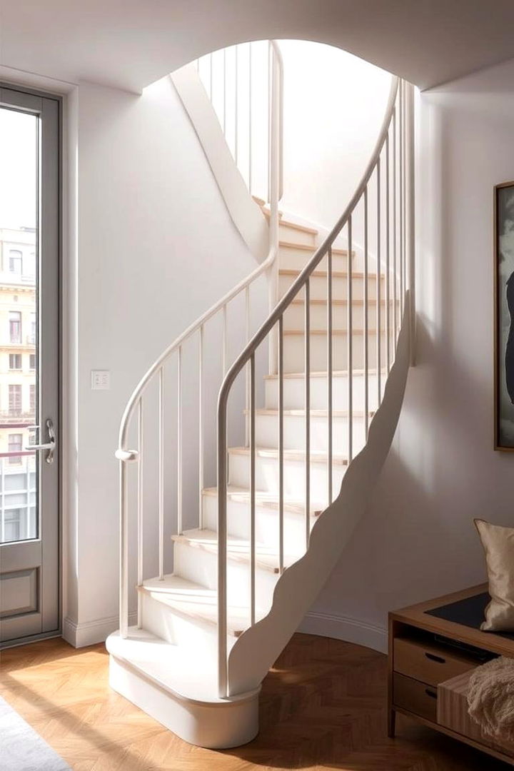 Space Saving Curved Staircase - 22 Curved Staircase Ideas