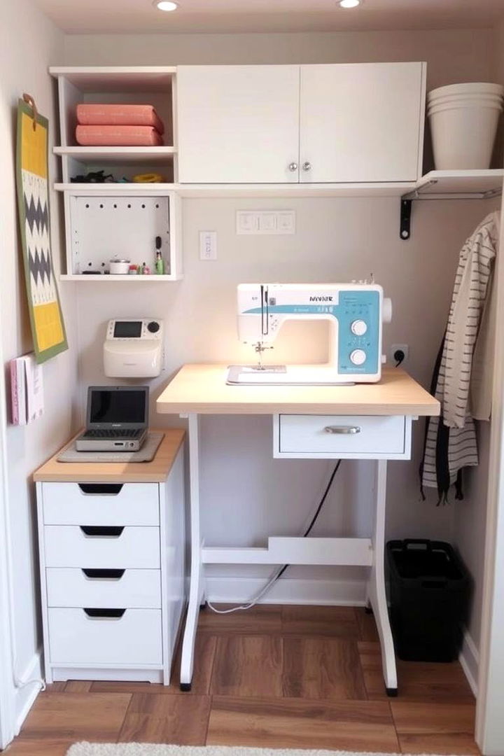 Space Saving Folding Tables - 22 Sewing Room Ideas