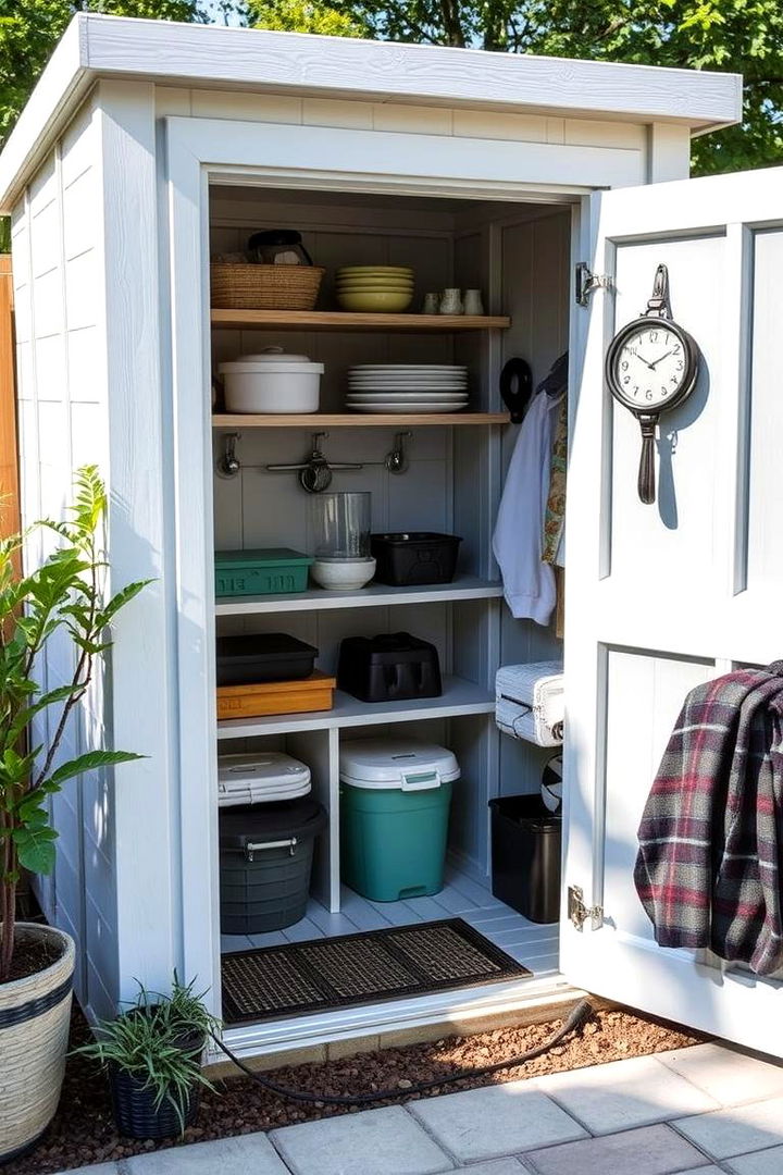 Space Saving Nook Shed - 22 Pool Shed Ideas