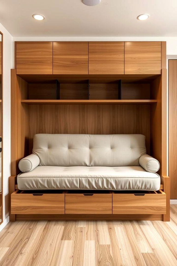 Space Saving Platforms and Futon Integration - 22 Futon Bedroom Ideas