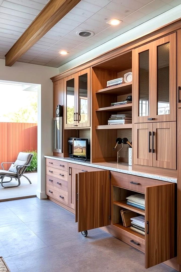 Space Saving Storage Solutions - 22 Pool House With Outdoor Kitchen Ideas